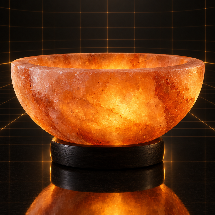 Carved Salt Bowl Lamp