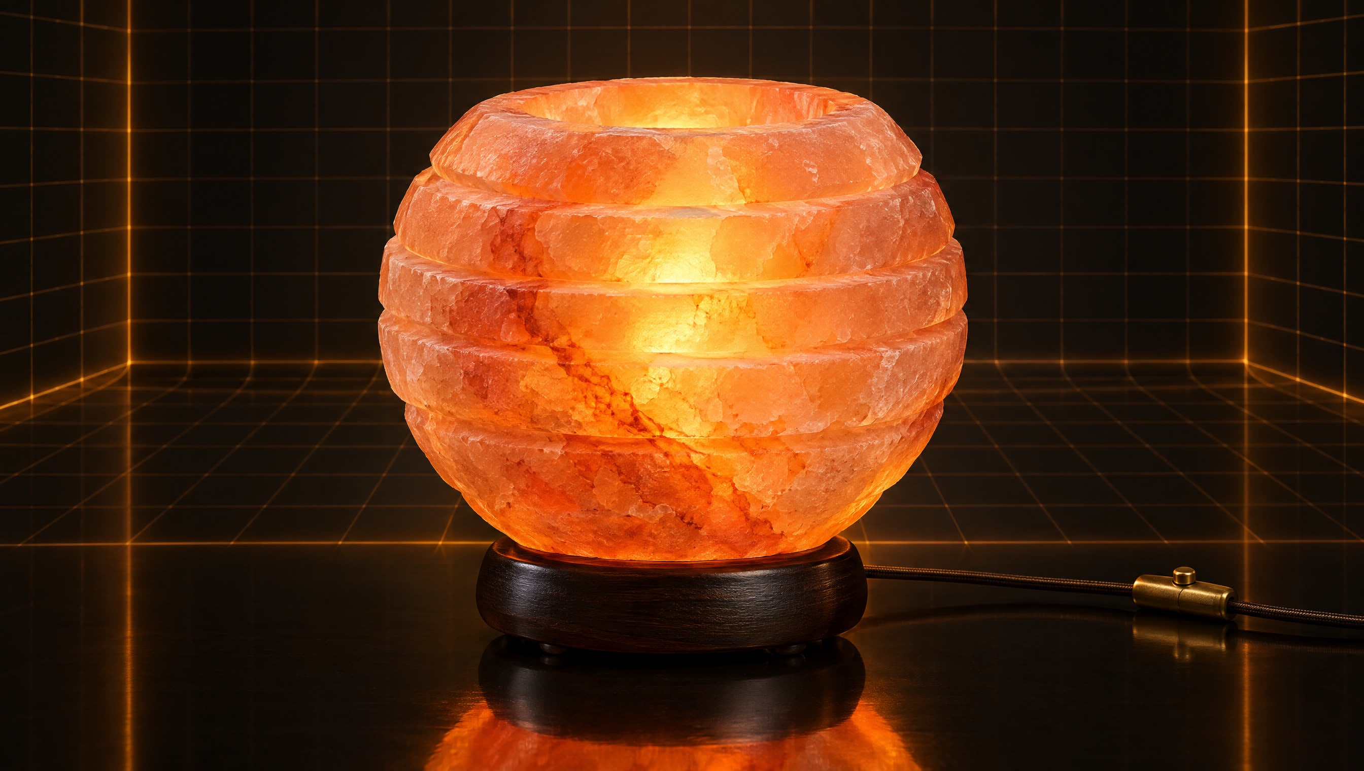 Assembled Himalayan salt lamp